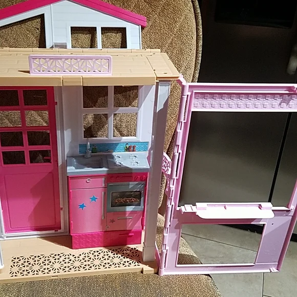 2016 Barbie 2-Story Foldable Dollhouse Playset Multicolor Mattel Fold & Go - Picture 3 of 7